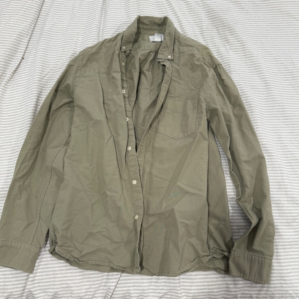 H&M Green Lightweight Shirt Jacket Relaxed Fit